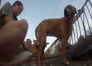 PAWG MILF submits to her alpha dog outdoors