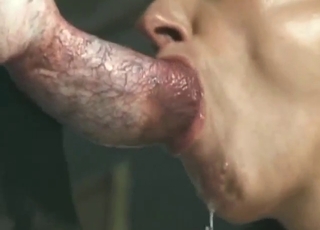 Bestiality sex oral with a skinny brunette MILF