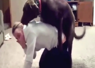 Teenage babe is going to get dry-humped by dog
