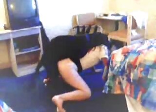 Gorgeous black-haired dog fucked a passionate chick